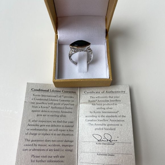 SOLD! Korite Ammolite Sterling Silver Ring - Sz. 8 - Picture 3 of 4